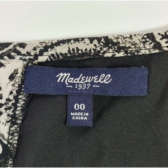 Madewell Dress Womens Size 00 Black Paisley Silk Cut Out Back Whimsigoth Retro - Picture 3 of 16